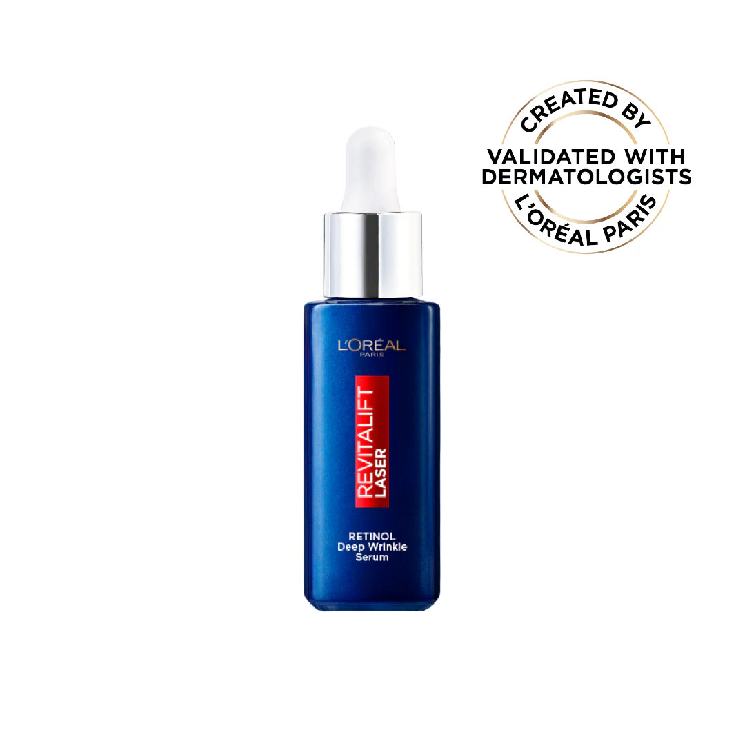 L’Oréal Paris, Revitalift Laser Retinol Deep Wrinkle Night Serum, With 0.2% Pure Retinol and Vitamin A, Targets all Wrinkles even Deep Ones, 30ml