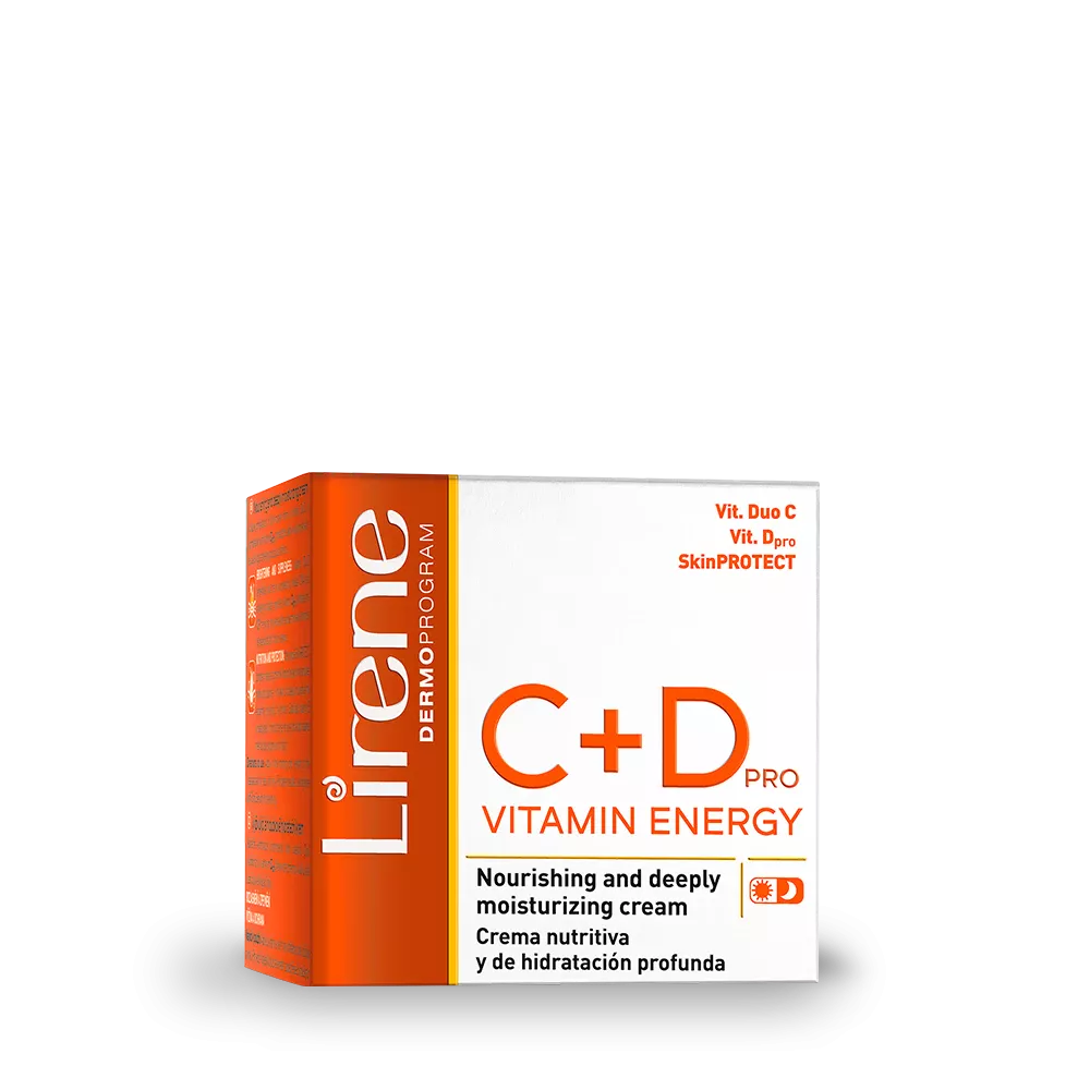 Lirene, Duo Crème Jour/Nuit Hydratante Vit C + D 50 ml Peaux Sèches