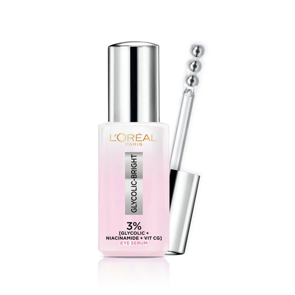 L'Oreal, Paris Glycolic-Bright Eye Serum For Dark circles, Brighten Eyes