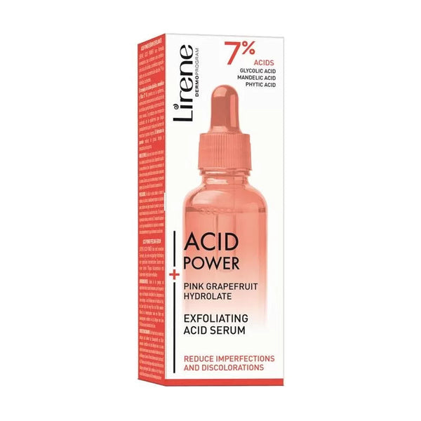 Lirene, Acid Power Acid Serum Face with glycolic, mandelic and phytic acids and grapefruit hydrolate 30 ml