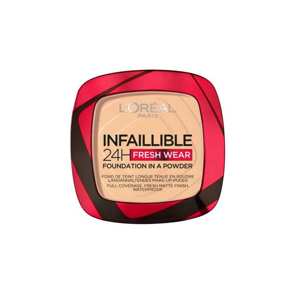 L’Oreal, Paris Infallible Up to 24H Fresh Wear Foundation in a Powder- Waterproof, Heatproof, Sweatproof
